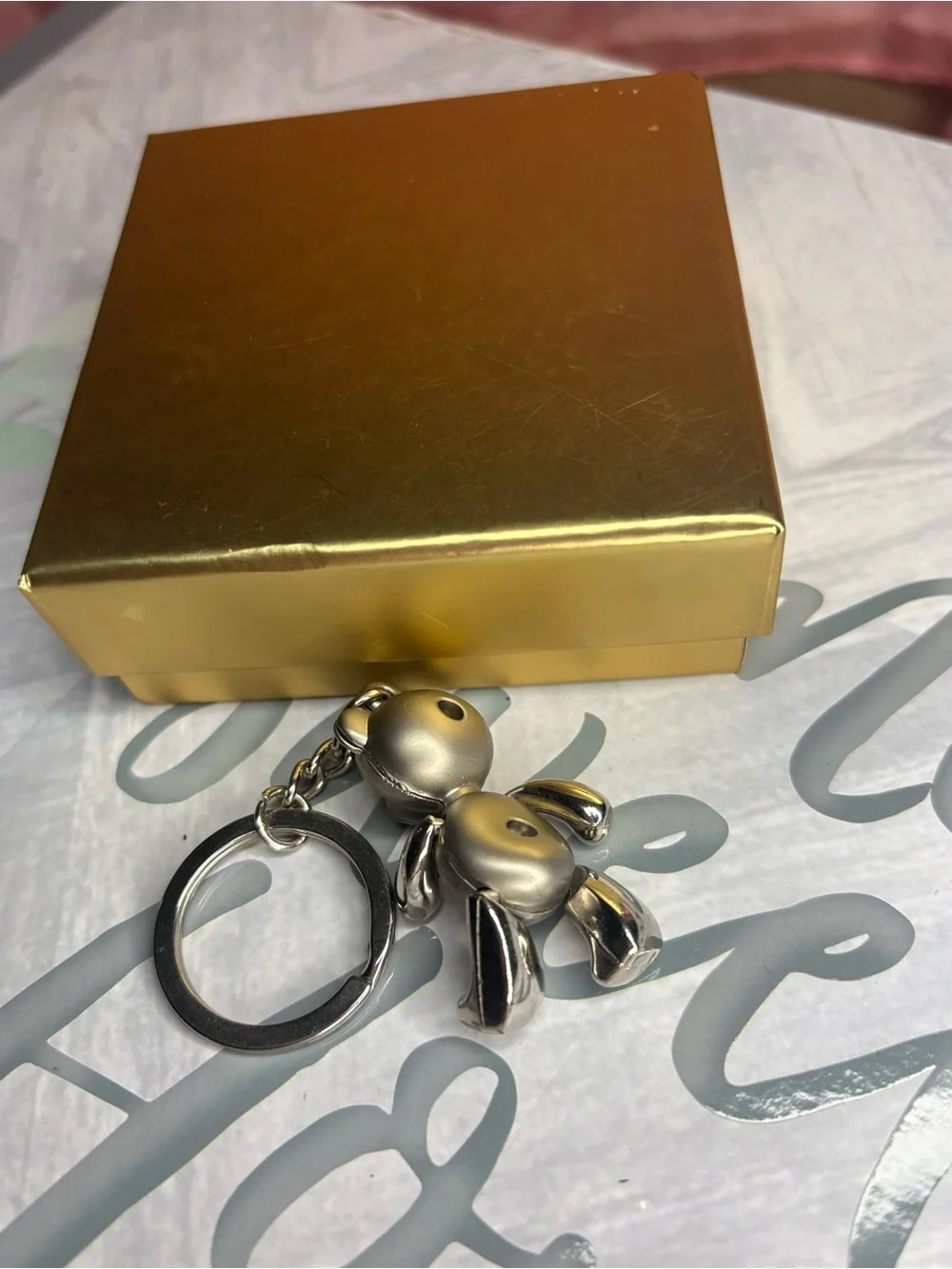 I ♥ NY Silver Teddy Bear Keychain - Kids Accessory